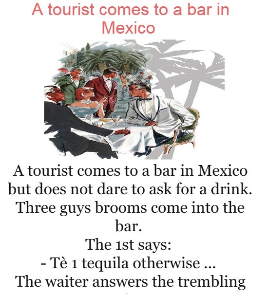 A tourist comes to a bar in Mexico 