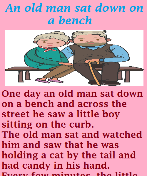An old man sat down on a bench