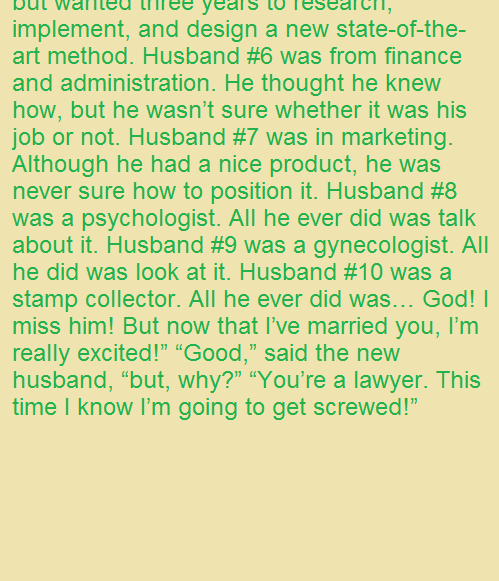 She told her new husband