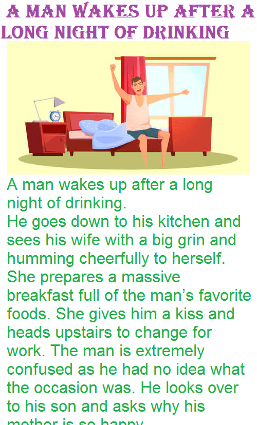 A man wakes up after a long night of drinking