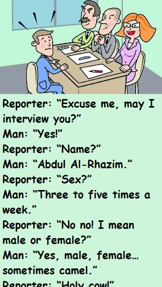 Excuse me, may I interview you? 