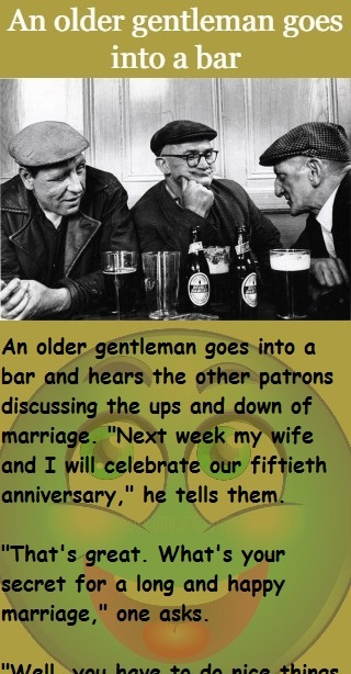 An older gentleman goes into a bar