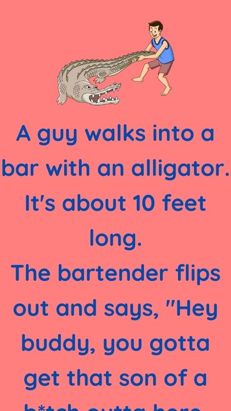 A man and a alligator