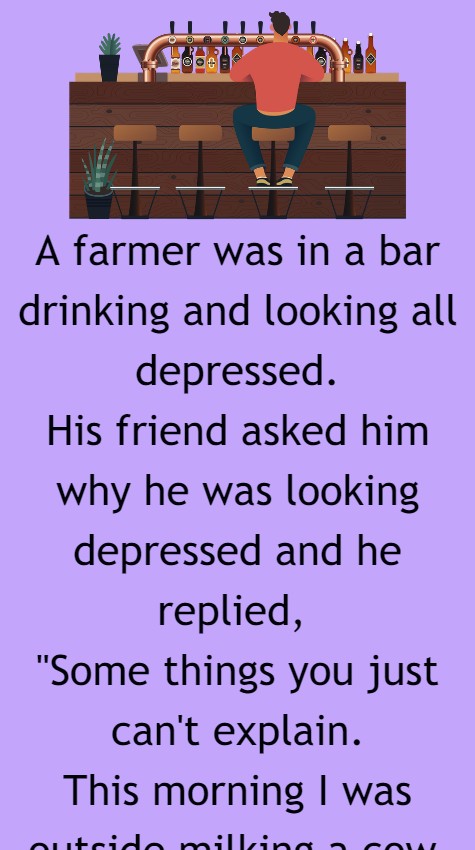 A farmer was in a bar drinking
