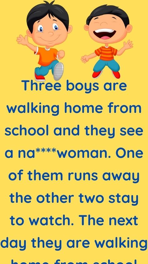 Three boys are walking home