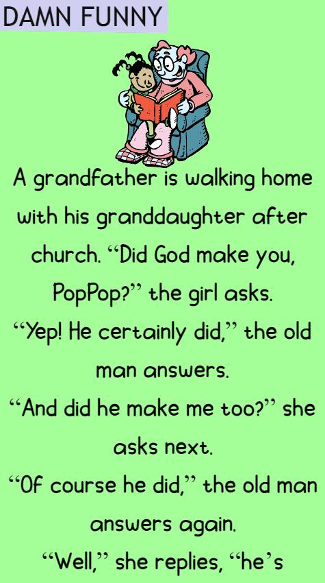 A grandfather is walking home