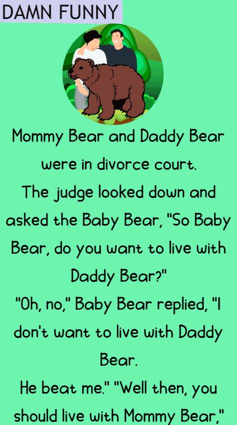 Mommy Bear and Daddy Bear were in divorce court