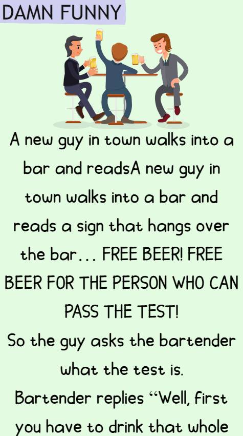 A new guy in town walks into a bar and reads 