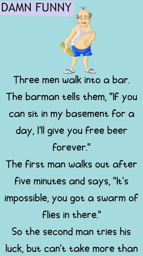 Three men walk into a bar