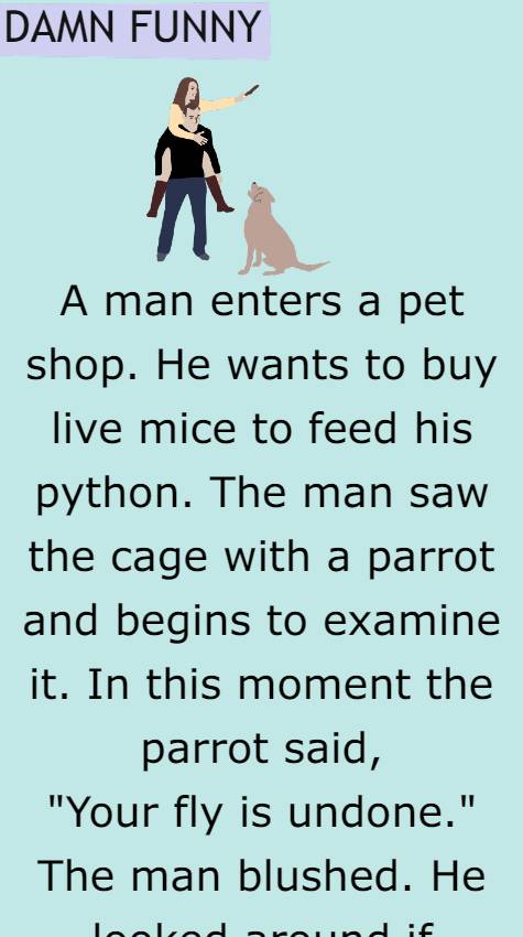 A man enters a pet shop