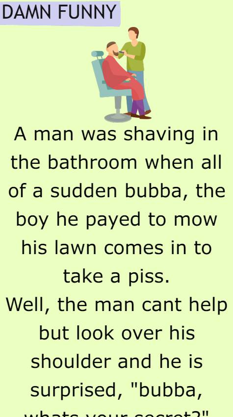 A man was shaving in the bathroom