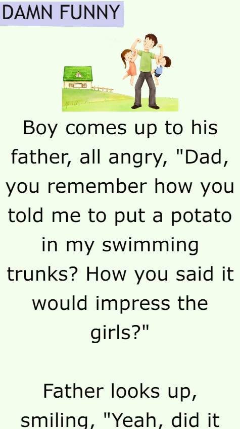 Boy comes up to his father