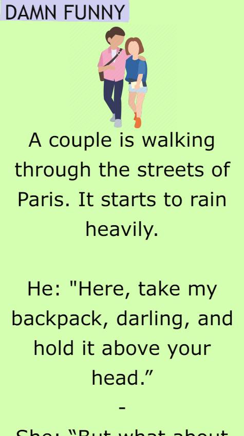 A couple is walking through the streets 