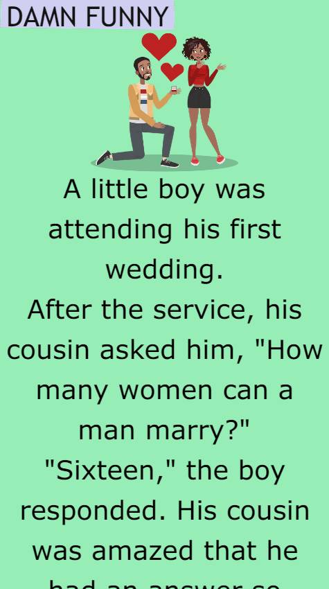A little boy was attending his first wedding