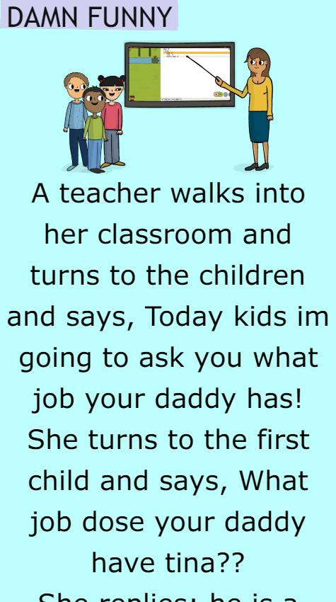 A teacher walks into her classroom