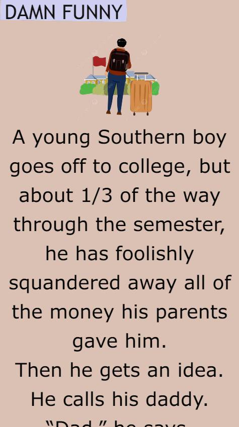 A young Southern boy goes off to college