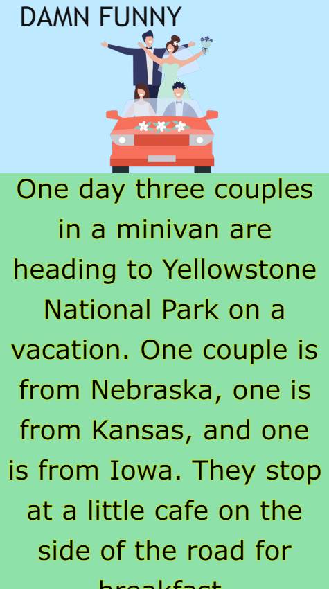 One day three couples in a minivan