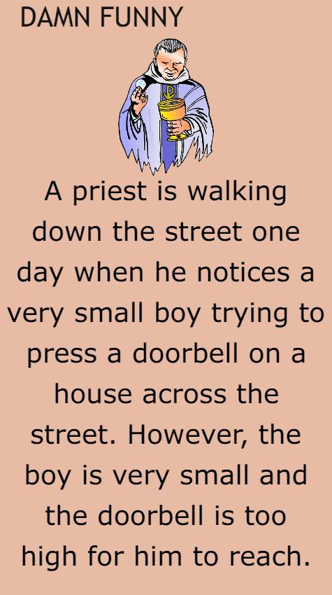 A priest is walking down the street