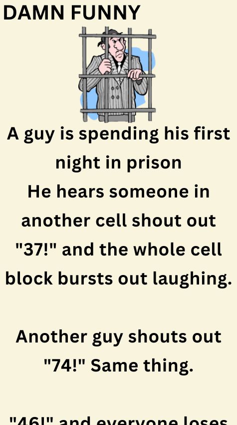 A guy is spending his first night in prison