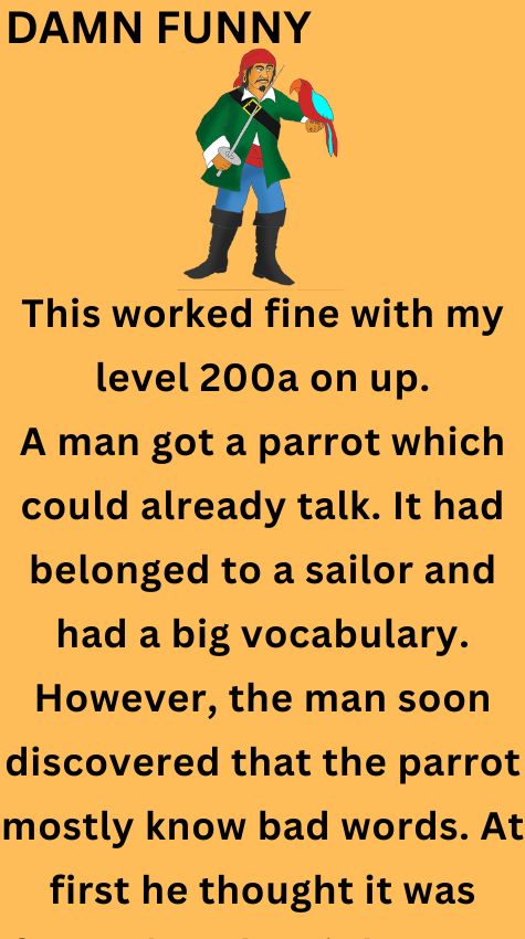 A man got a parrot which could already talk