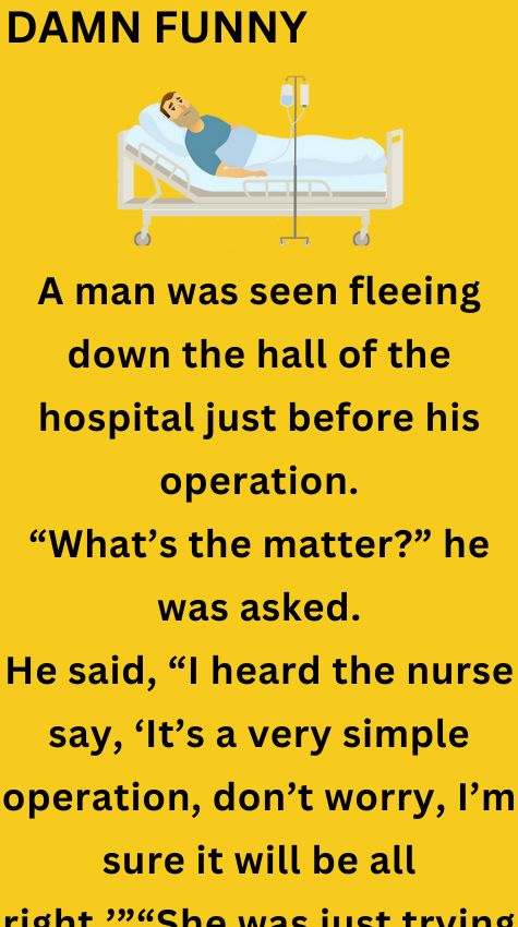 A man was seen fleeing down the hall of the hospital