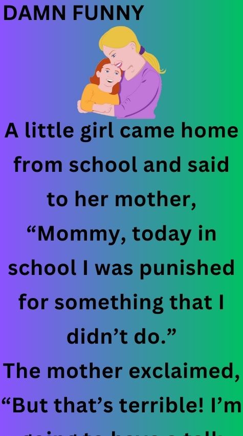 A little girl came home from school