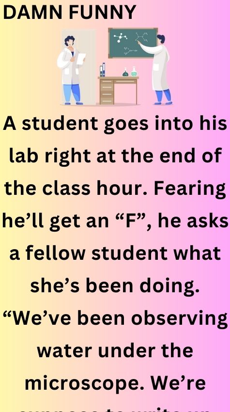 A student goes into his lab right