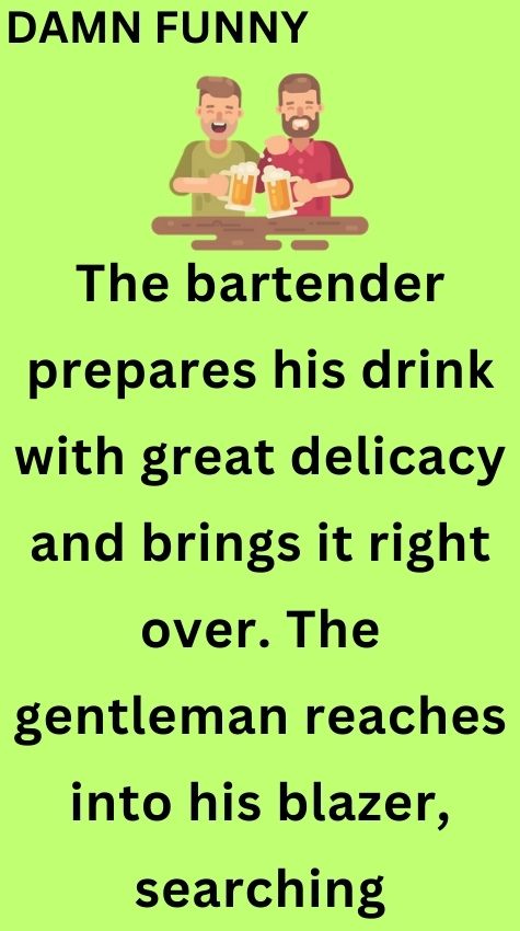 The bartender prepares his drink