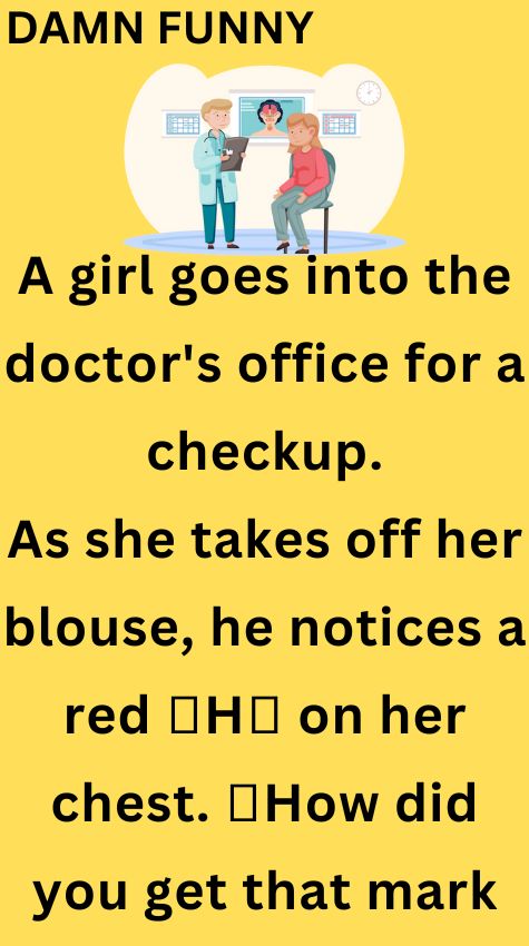 A girl goes into the doctors office
