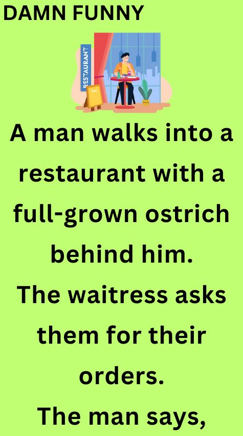 A man walks into a restaurant