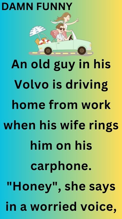 An old guy in his Volvo