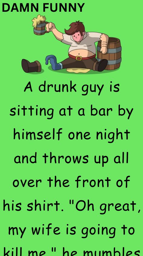 A drunk guy is sitting at a bar