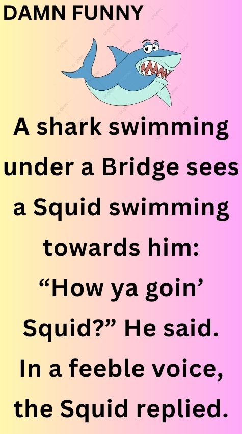 A shark swimming under a Bridge