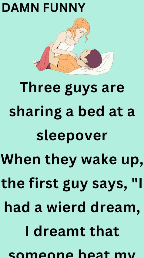 Three guys are sharing a bed