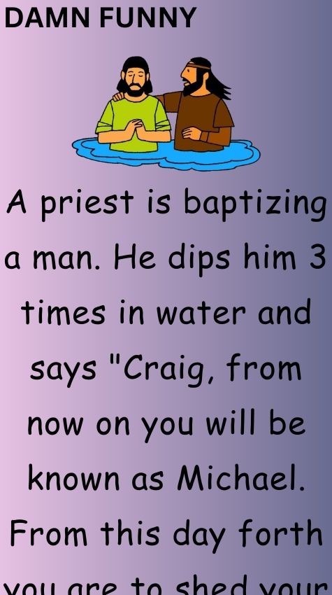 A priest is baptizing a man