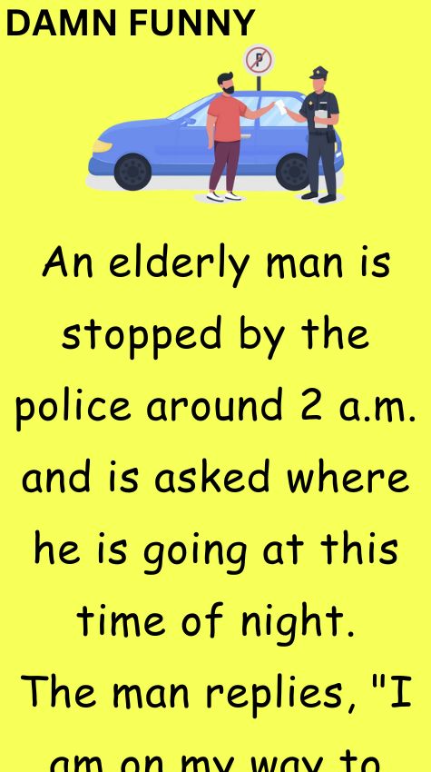 An elderly man is stopped by the police