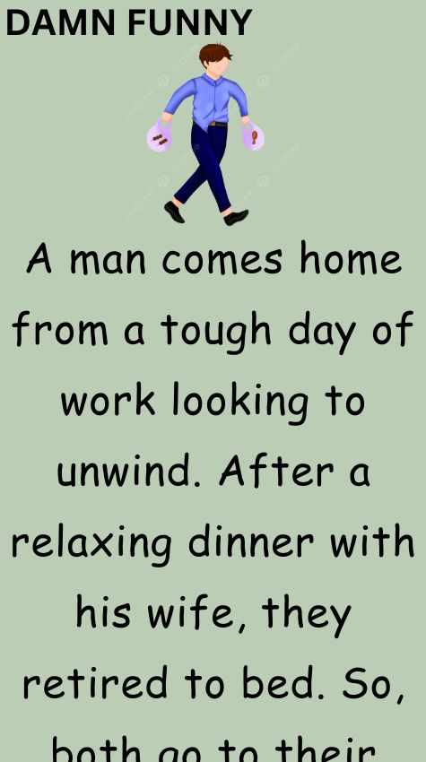 A man comes home from a tough day