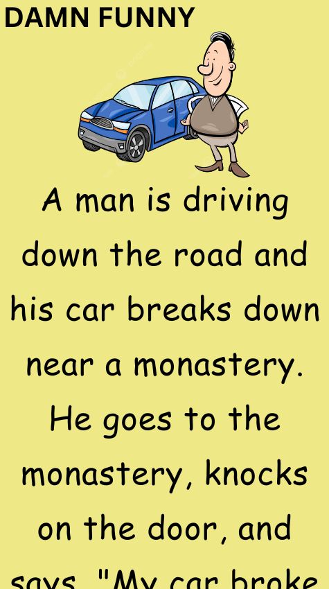A man is driving down the road