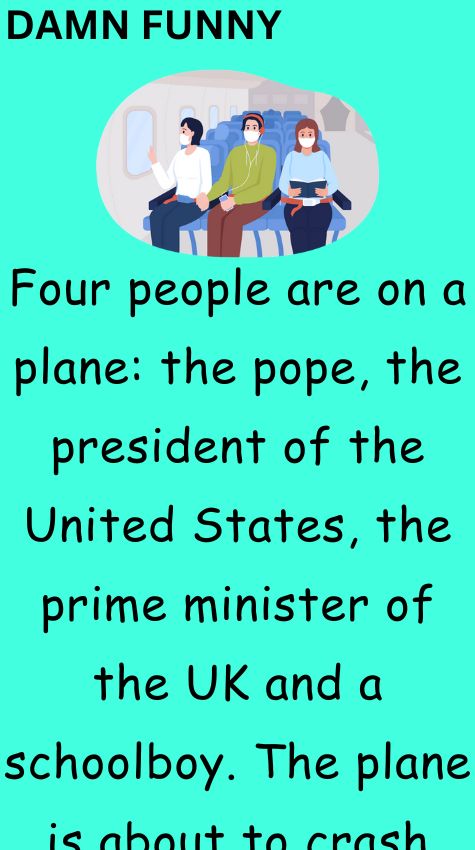 Four people are on a plane