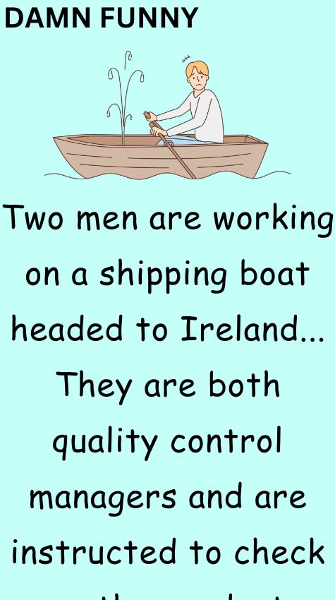 Two men are working on a shipping boat