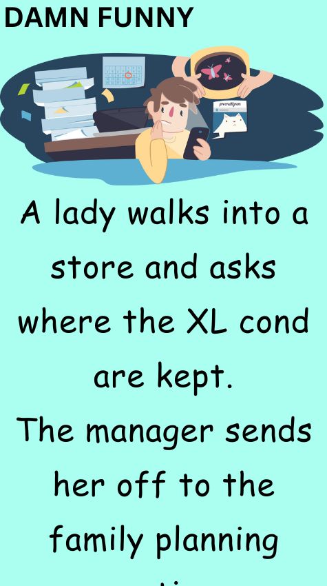 A lady walks into a store and asks