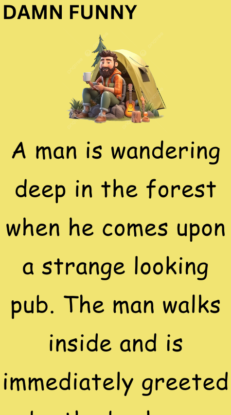 A man is wandering deep in the forest