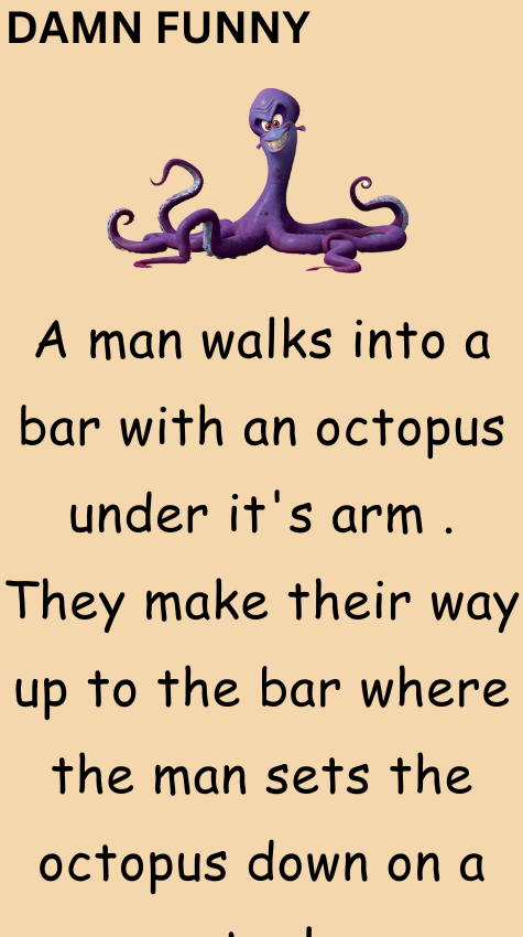A man walks into a bar with an octopus