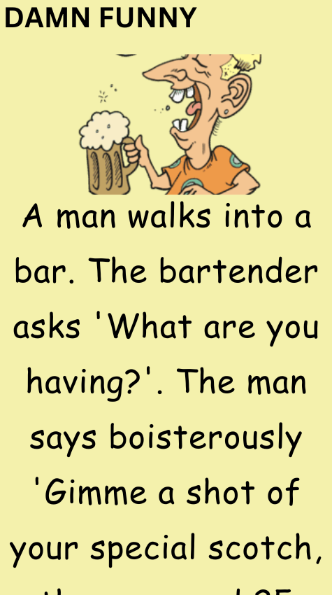A man walks into a bar