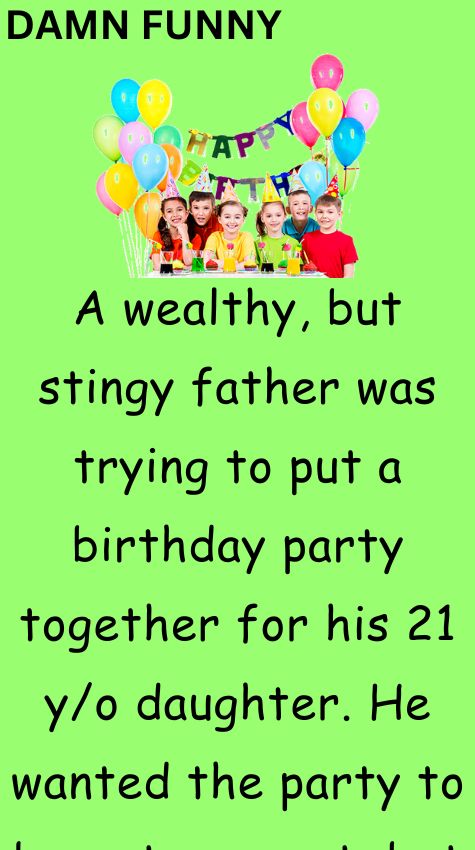 A father was trying to put a birthday party