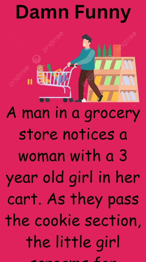 A man in a grocery store notices a woman