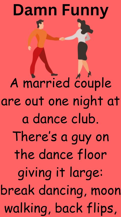 A married couple are out one night at a dance club