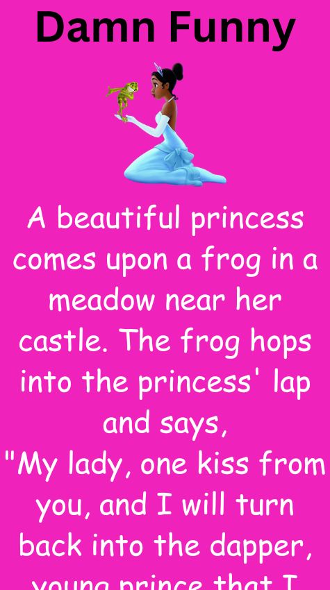 A beautiful princess comes upon a frog