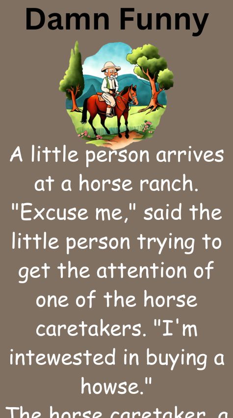 A little person arrives at a horse ranch