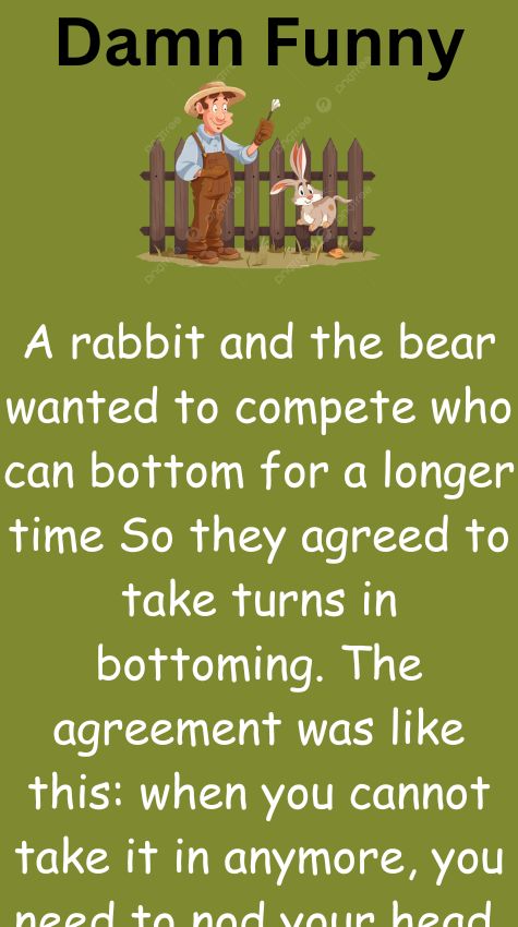 A rabbit and the bear wanted to compete